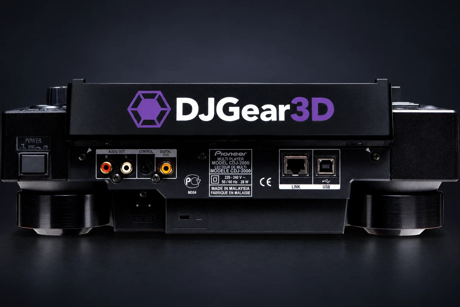 Montaje ilustrativo de CDJ-2000 con Deckfront DJGEAR3D