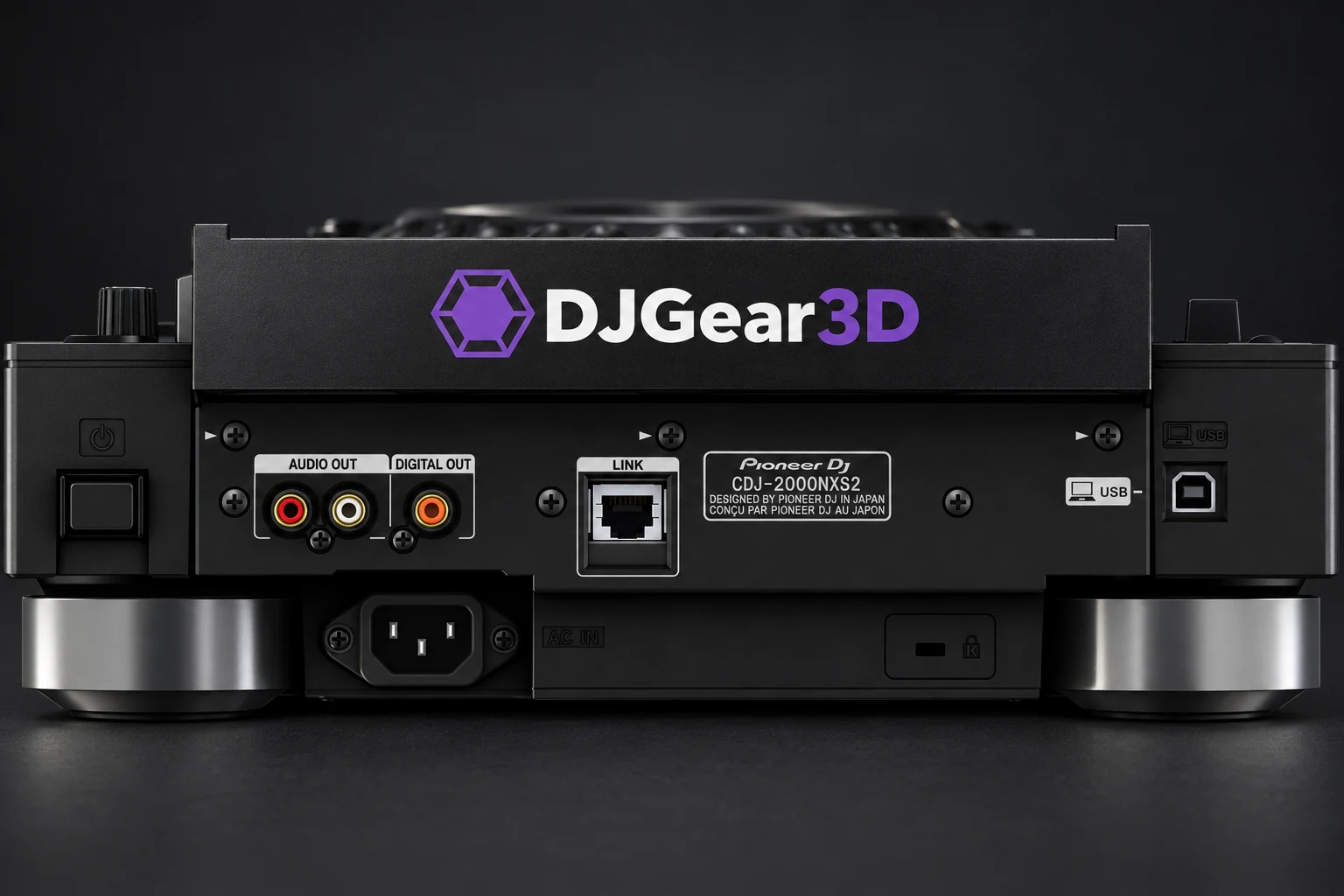 Montaje ilustrativo de CDJ-2000 NXS2 con Deckfront DJGEAR3D