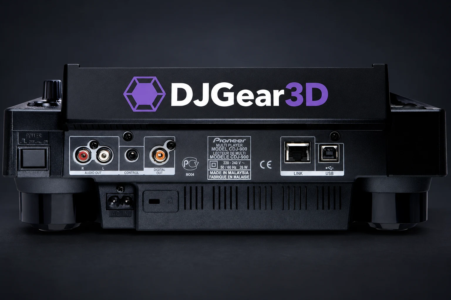 Montaje ilustrativo de CDJ-900 con Deckfront DJGEAR3D
