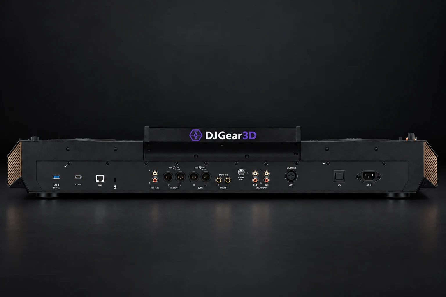 Montaje ilustrativo de OPUS QUAD con Deckfront DJGEAR3D