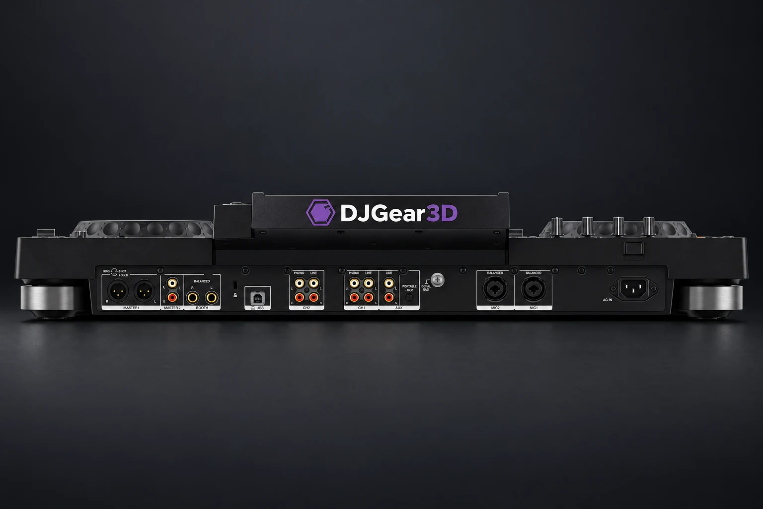 Montaje ilustrativo de XDJ-RX3 con Deckfront DJGEAR3D
