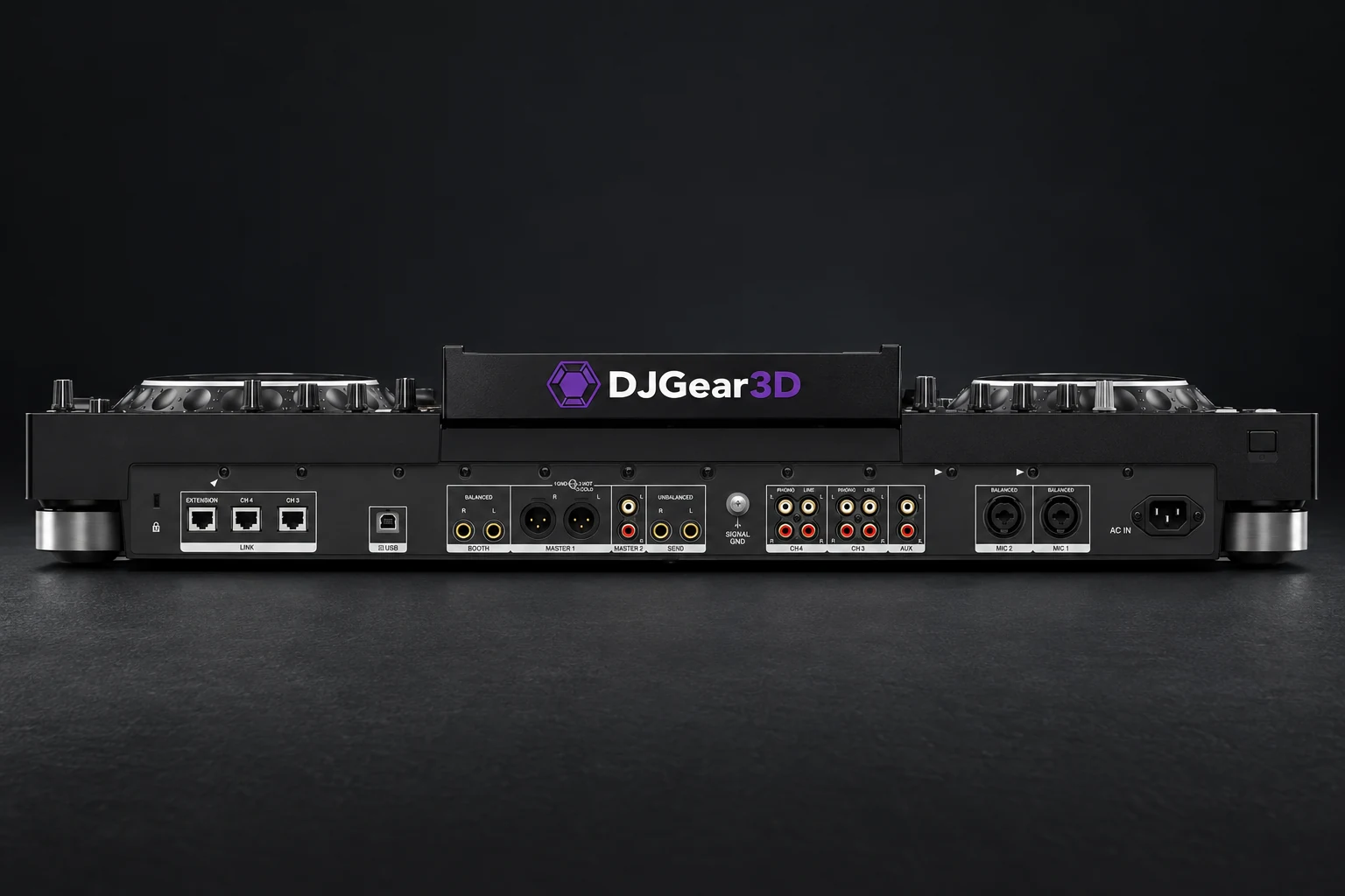 Montaje ilustrativo de XDJ-XZ con Deckfront DJGEAR3D